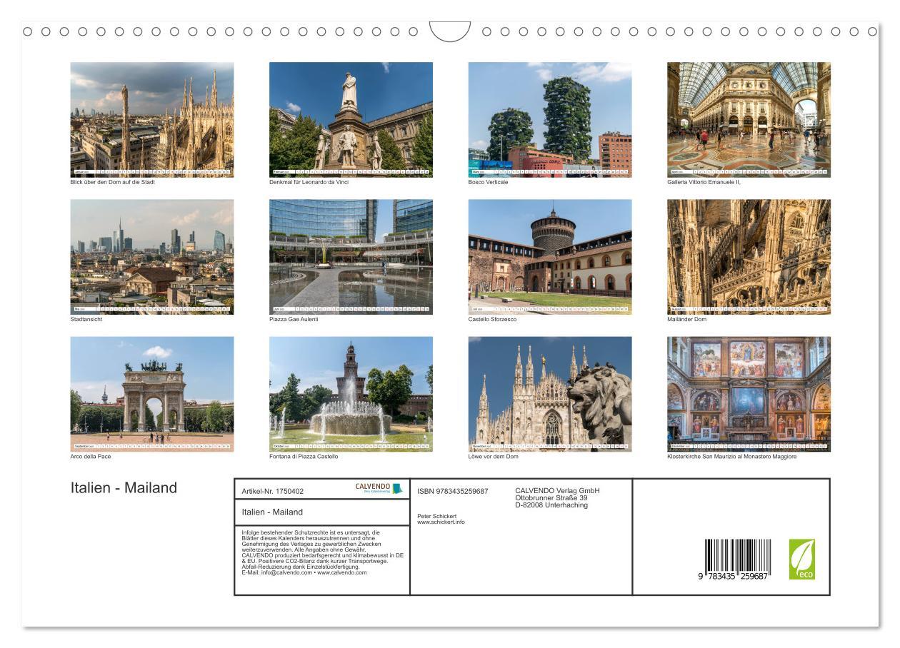 Bild: 9783435259687 | Italien - Mailand (Wandkalender 2025 DIN A3 quer), CALVENDO...