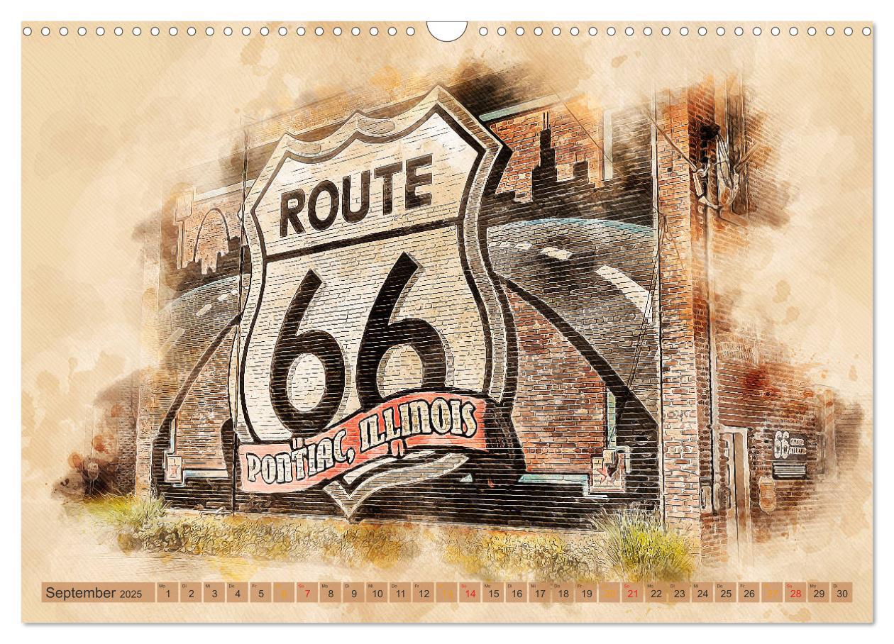 Bild: 9783435214921 | Route 66 - 2451 Meilen Nostalgie (Wandkalender 2025 DIN A3 quer),...