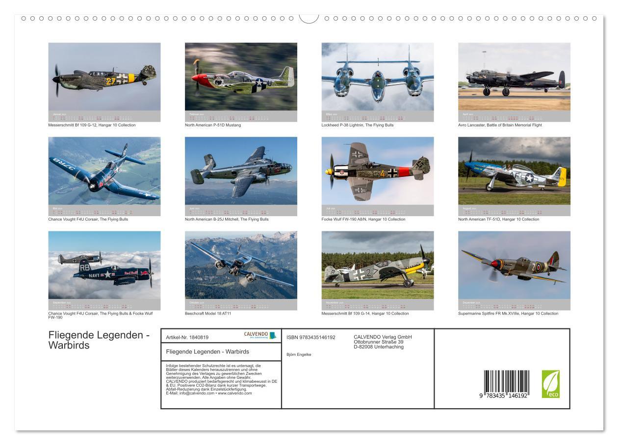 Bild: 9783435146192 | Fliegende Legenden - Warbirds (hochwertiger Premium Wandkalender...