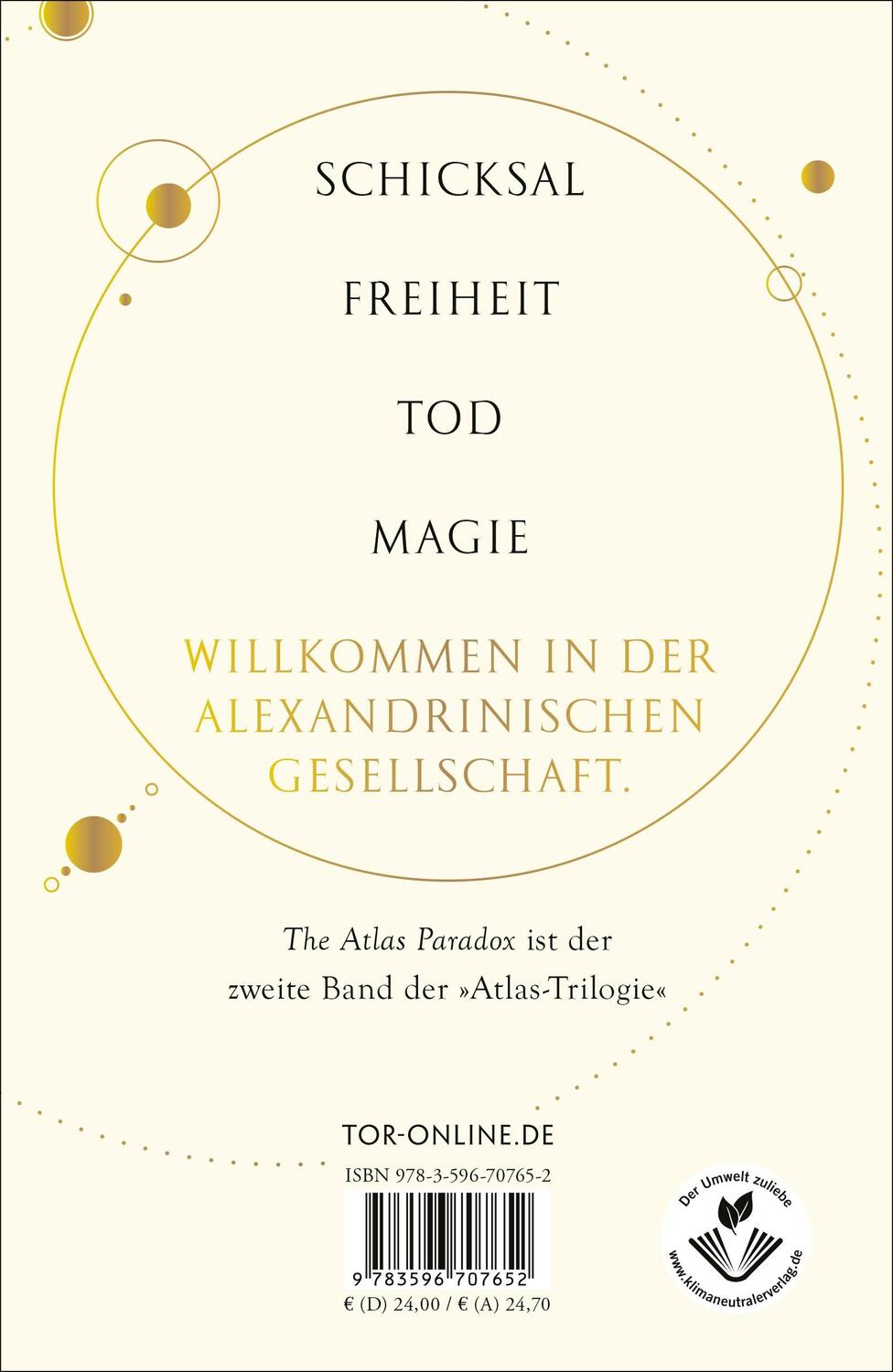 Rückseite: 9783596707652 | The Atlas Paradox | Schicksal ist eine Entscheidung | Olivie Blake