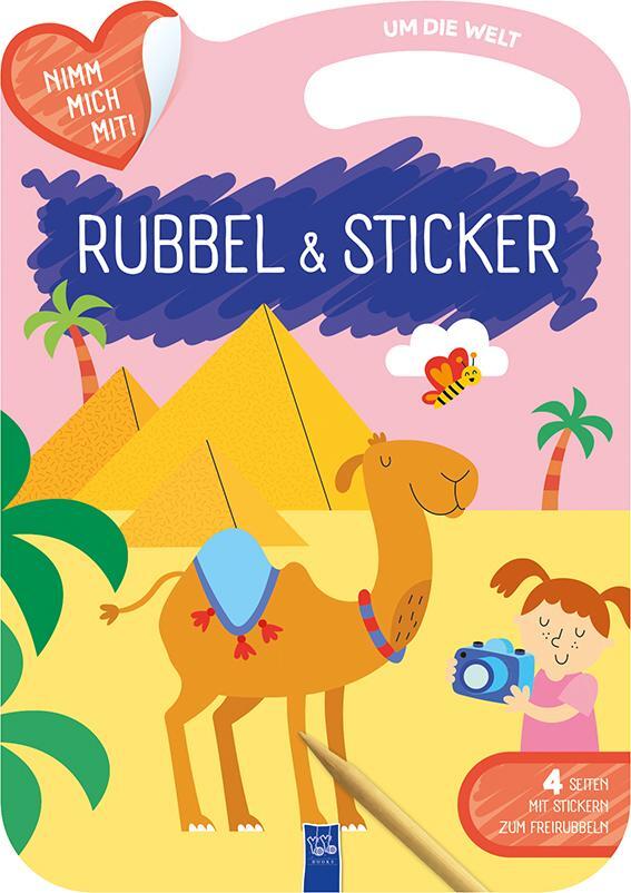 Cover: 9789464544596 | Rubbel &amp; Sticker - Um die Welt | Broschüre | 16 S. | Deutsch | 2023