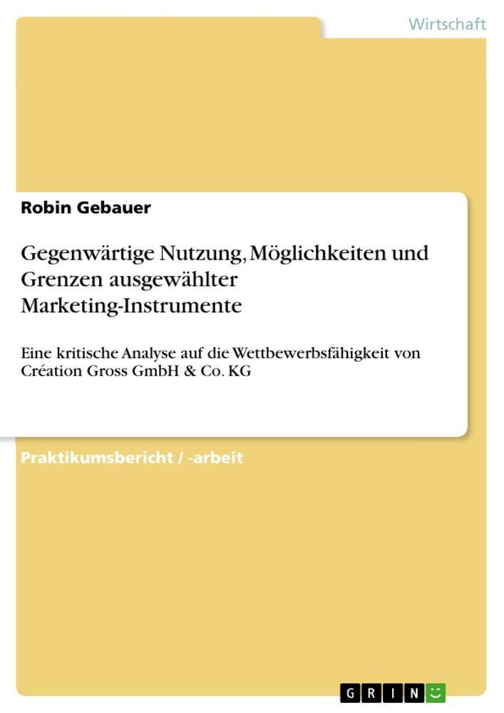 Cover: 9783668322264 | Gegenwärtige Nutzung, Möglichkeiten und Grenzen ausgewählter...