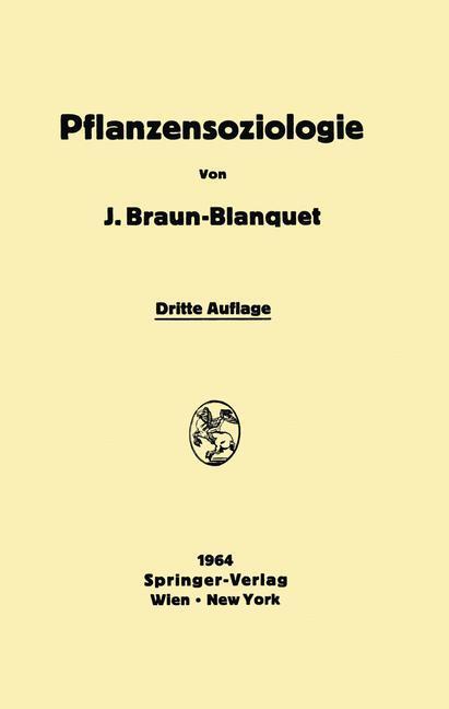 Cover: 9783709181119 | Pflanzensoziologie | Grundzüge der Vegetationskunde | Braun-Blanquet