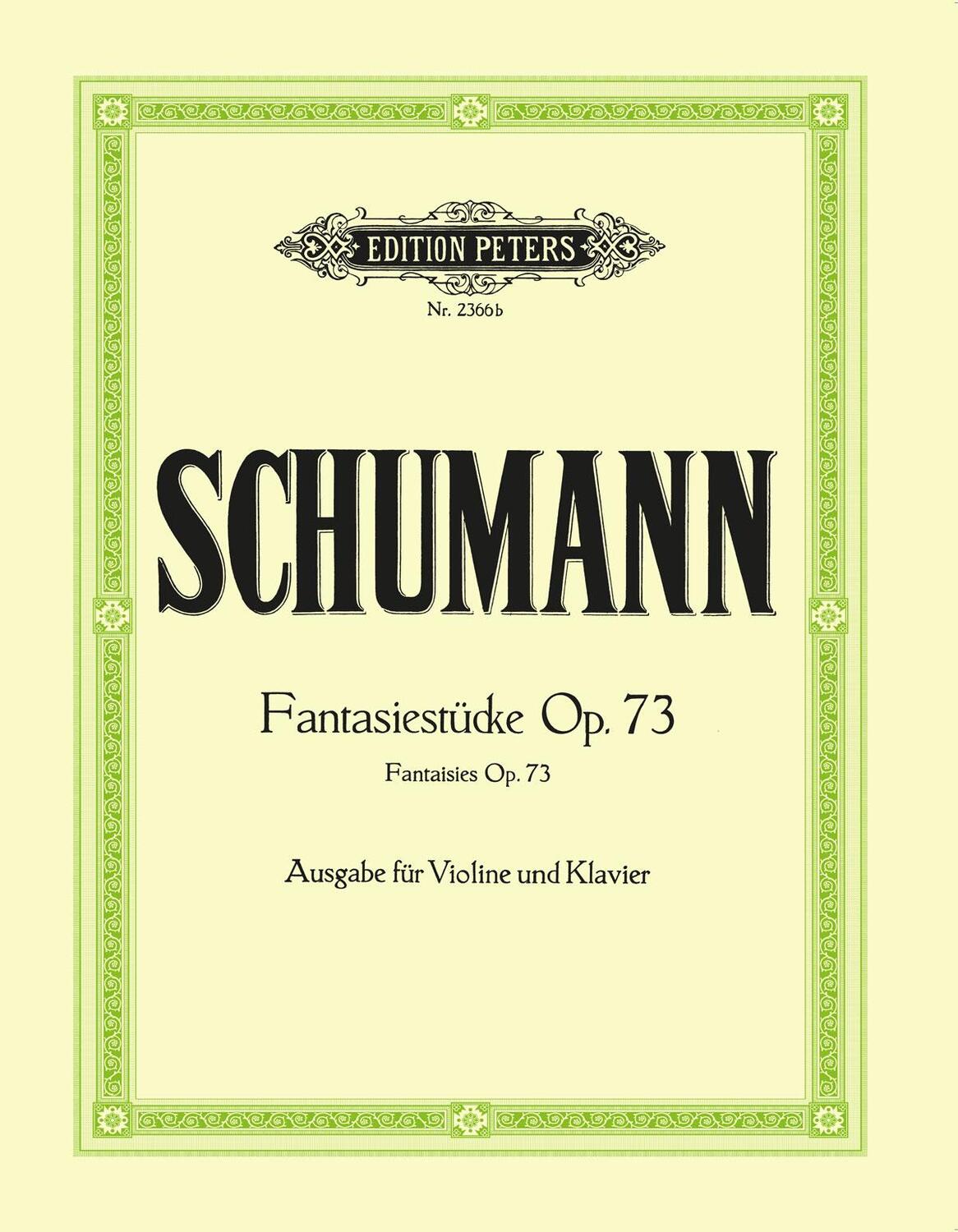 Cover: 9790014010584 | Fantasiestücke Op. 73 for Violin and Piano | Robert Schumann | Buch