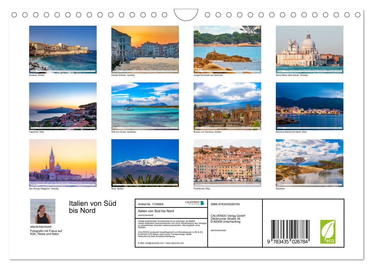 Bild: 9783435026784 | Italien von Süd bis Nord (Wandkalender 2025 DIN A4 quer), CALVENDO...