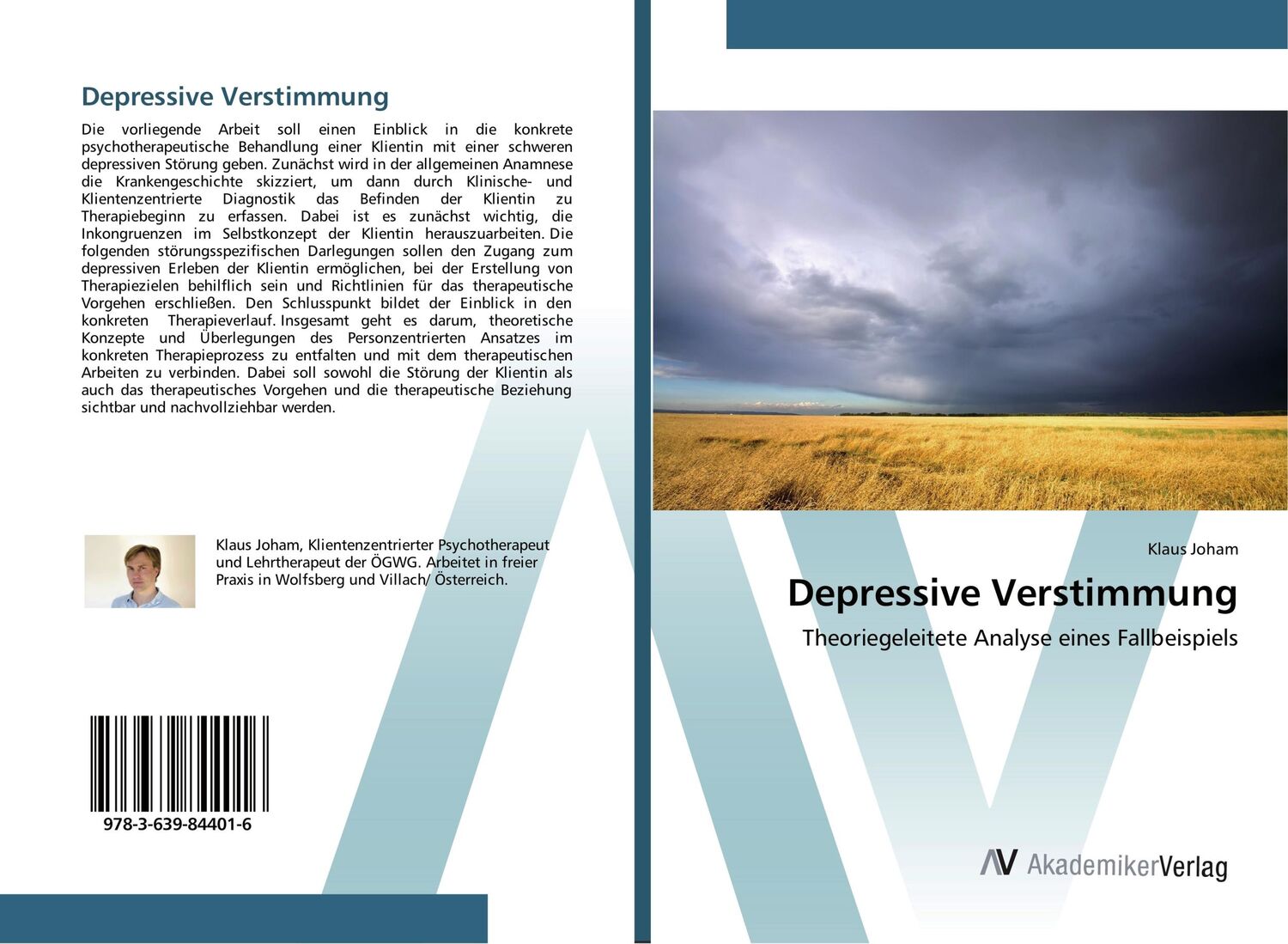 Cover: 9783639844016 | Depressive Verstimmung | Theoriegeleitete Analyse eines Fallbeispiels