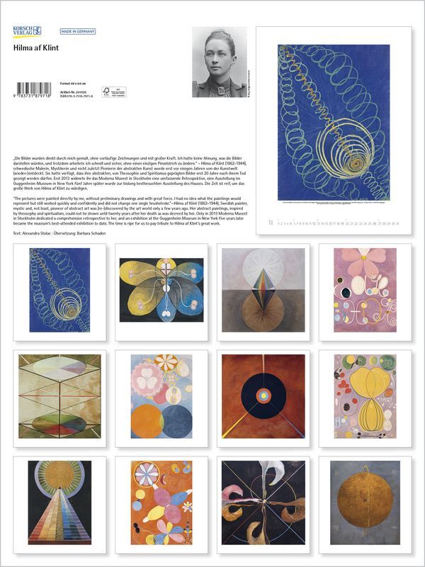 Bild: 9783731879718 | Hilma af Klint 2025 | Korsch Verlag | Kalender | Spiralbindung | 14 S.