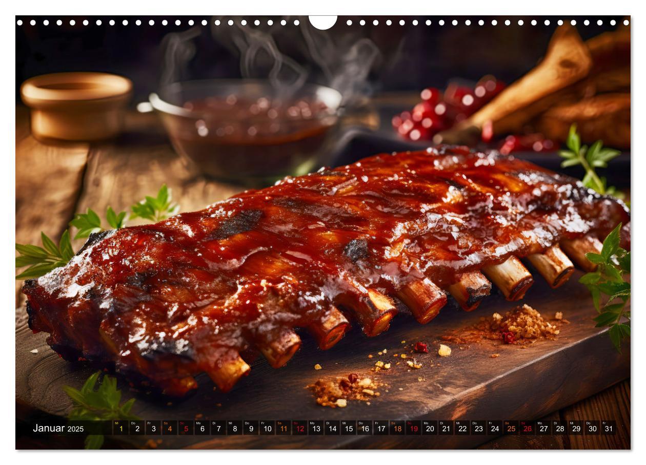 Bild: 9783383866647 | BBQ Feuerzauber - Grillkalender (Wandkalender 2025 DIN A3 quer),...