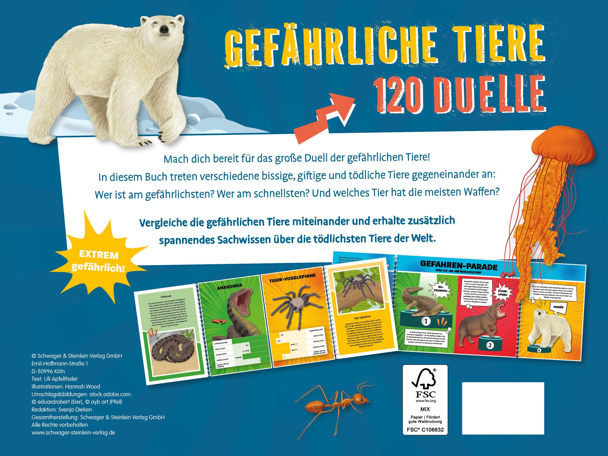 Rückseite: 9783849945251 | 120 Duelle Gefährliche Tiere | Uli Apfelthaler | Buch | 20 S. | 2025