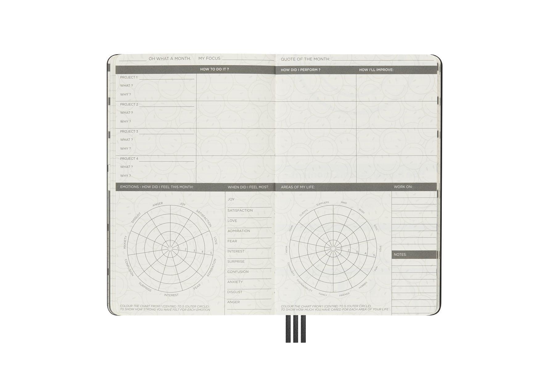 Bild: 8056598854435 | Moleskine Undatierter Kalender - Smiley, Large/A5, Smiley Logo | Buch