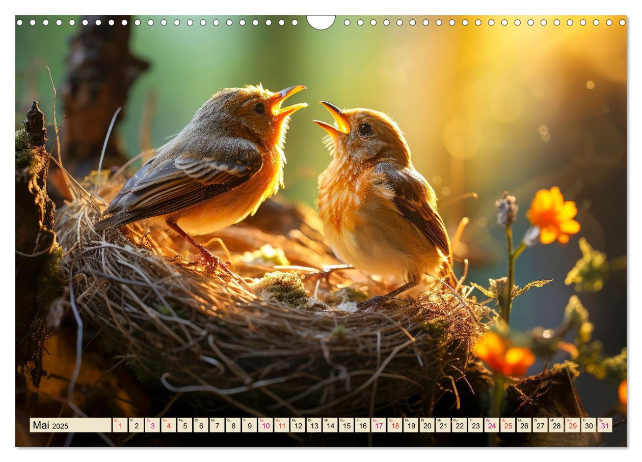 Bild: 9783383842160 | Vögel Alltag (Wandkalender 2025 DIN A3 quer), CALVENDO Monatskalender