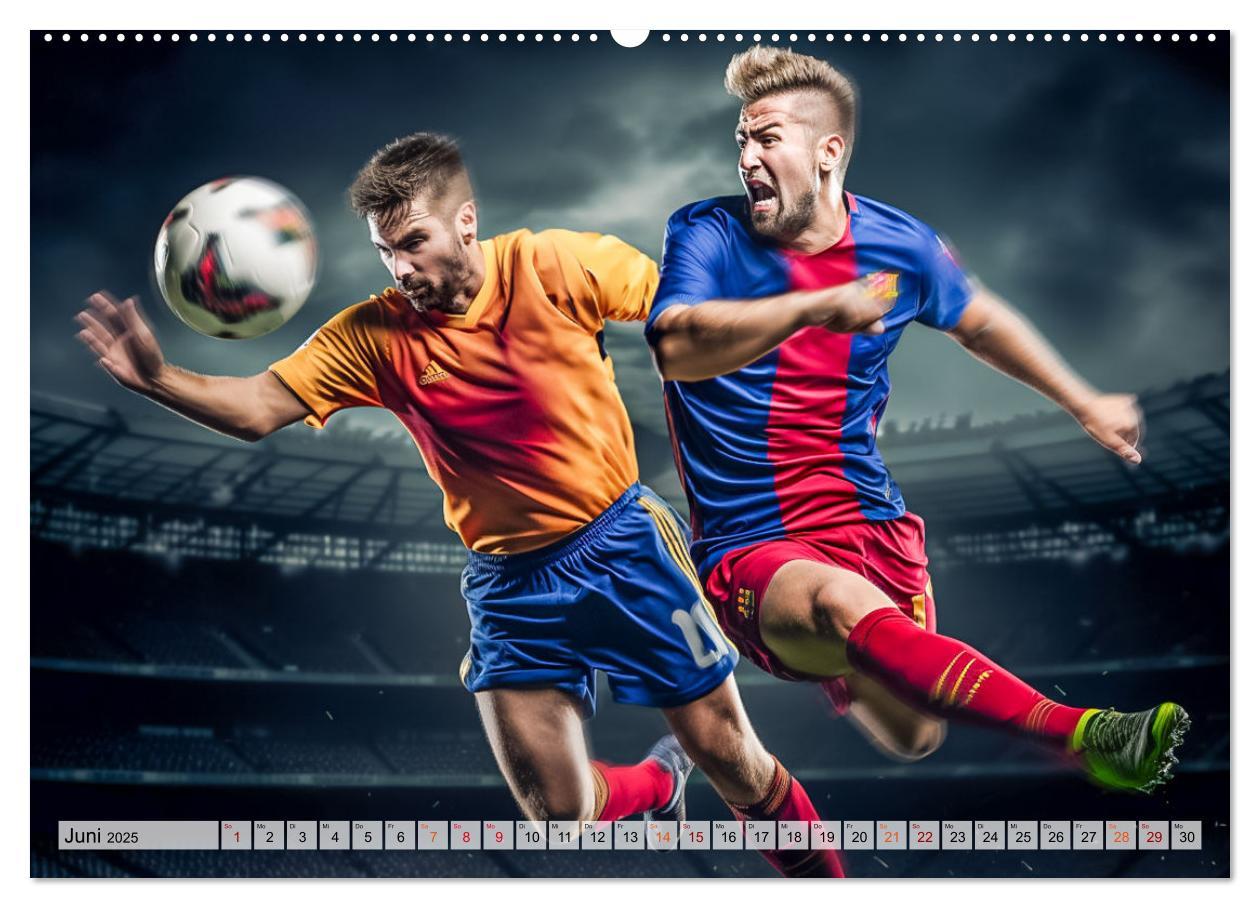 Bild: 9783383780448 | Fussball - Zweikampf (Wandkalender 2025 DIN A2 quer), CALVENDO...