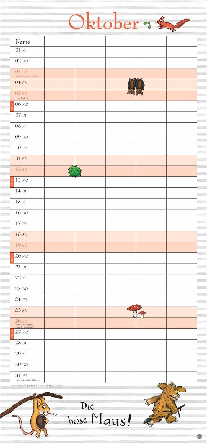 Bild: 9783756405923 | Der Grüffelo Familienplaner 2025 | Kalender | Familienplaner Athesia