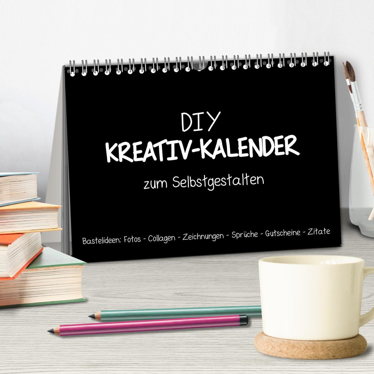 Bild: 9783435230921 | Bastelkalender: DIY Kreativ-Kalender -schwarz- (Tischkalender 2025...