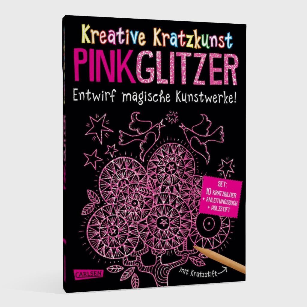 Bild: 9783551187482 | Kreative Kratzkunst: Pink Glitzer: Set mit 10 Kratzbildern,...