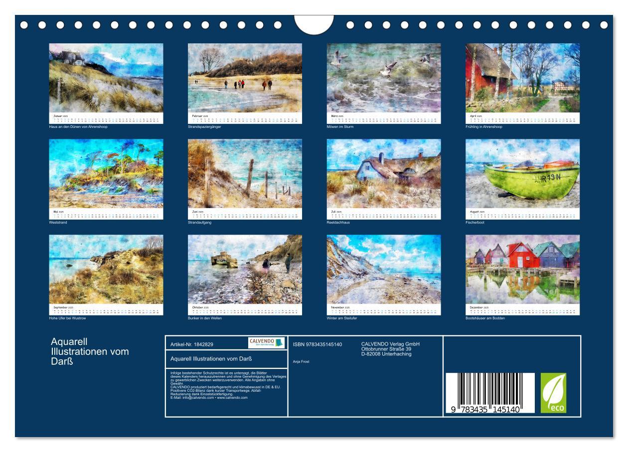 Bild: 9783435145140 | Aquarell Illustrationen vom Darß (Wandkalender 2025 DIN A4 quer),...