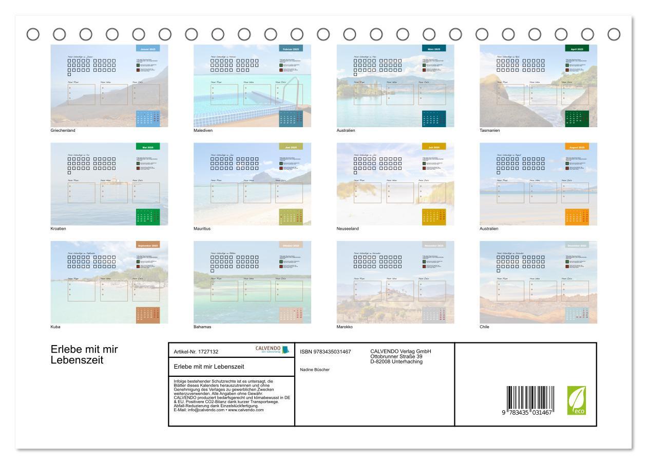 Bild: 9783435031467 | Erlebe mit mir Lebenszeit (Tischkalender 2025 DIN A5 quer),...