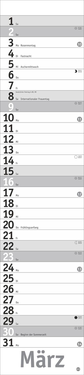 Bild: 9783756406340 | Langplaner, silber 2025 | Heye | Kalender | Bürokalender Heye | 13 S.