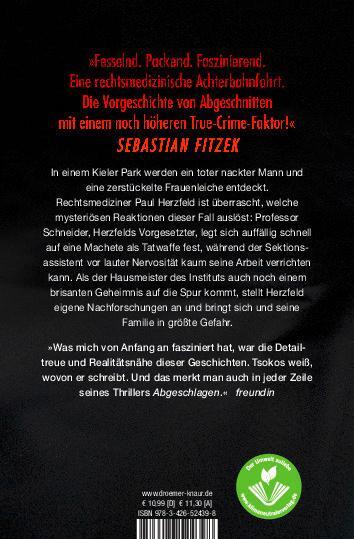 Rückseite: 9783426524398 | Abgeschlagen | True-Crime-Thriller | Michael Tsokos | Taschenbuch