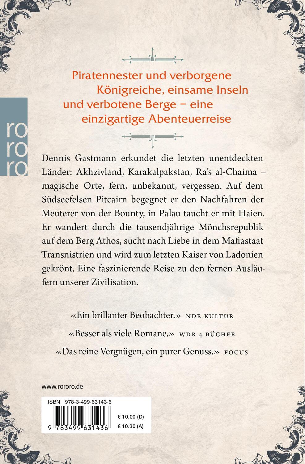 Rückseite: 9783499631436 | Atlas der unentdeckten Länder | Dennis Gastmann | Taschenbuch | 2017