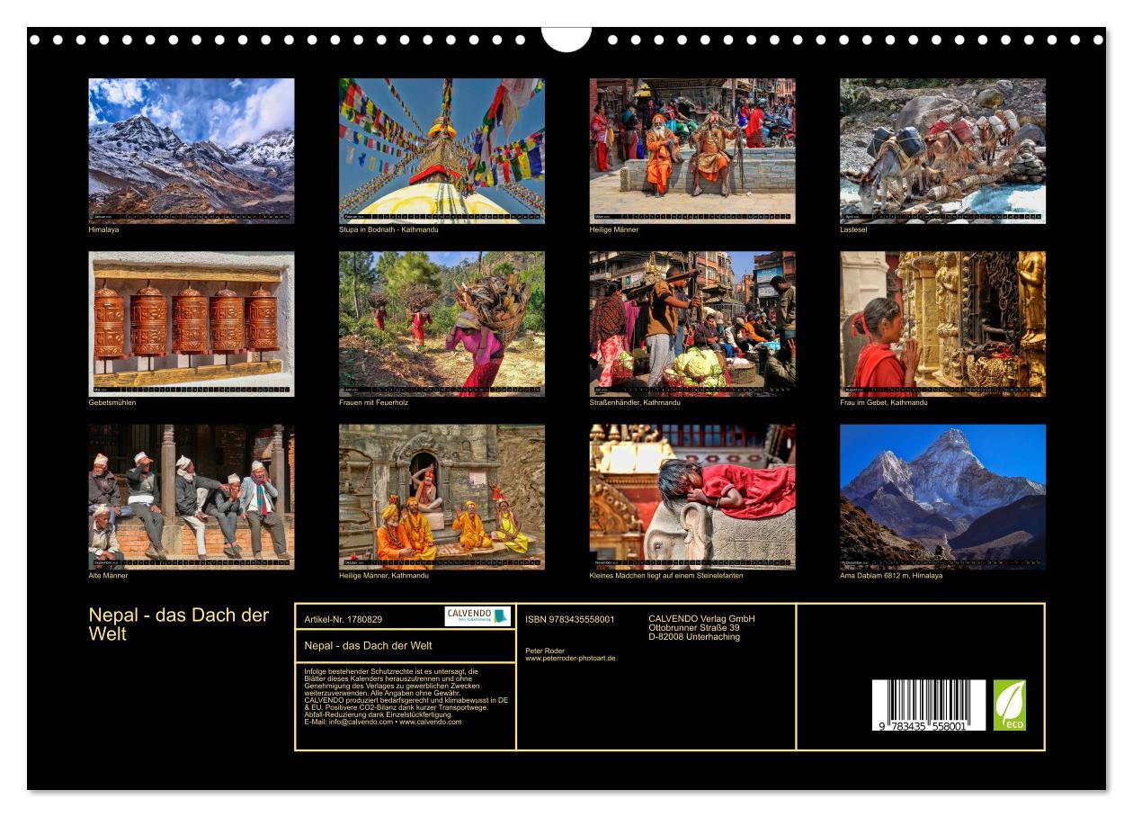 Bild: 9783435558001 | Nepal - das Dach der Welt (Wandkalender 2025 DIN A3 quer), CALVENDO...