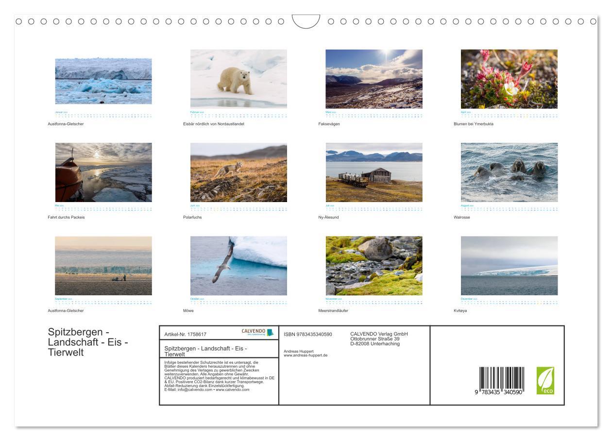 Bild: 9783435340590 | Spitzbergen - Landschaft - Eis - Tierwelt (Wandkalender 2025 DIN A3...