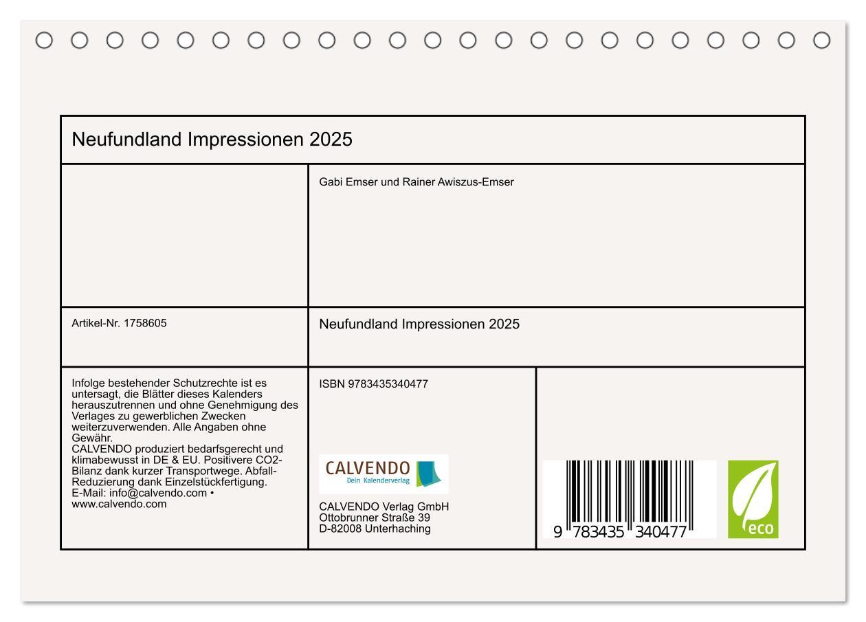 Bild: 9783435340477 | Neufundland Impressionen 2025 (Tischkalender 2025 DIN A5 quer),...