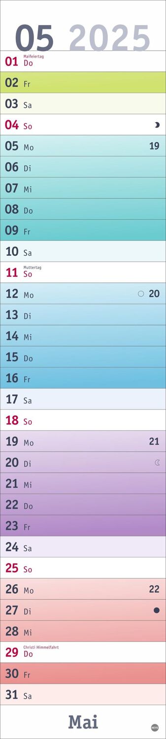 Bild: 9783756406043 | Bunte Wochen Langplaner 2025 | Heye | Kalender | Bürokalender Heye