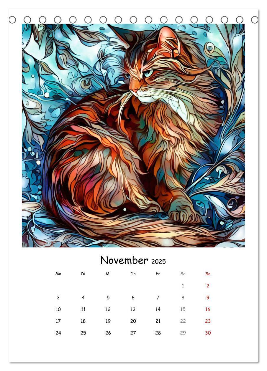 Bild: 9783435875122 | Jugendstil Katzen (Tischkalender 2025 DIN A5 hoch), CALVENDO...