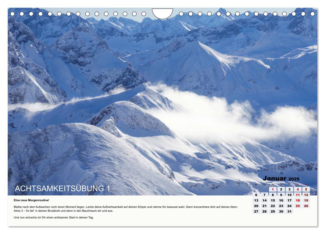 Bild: 9783435155033 | Achtsamkeit, 12 Übungen zu mehr Achtsamkeit. (Wandkalender 2025 DIN...