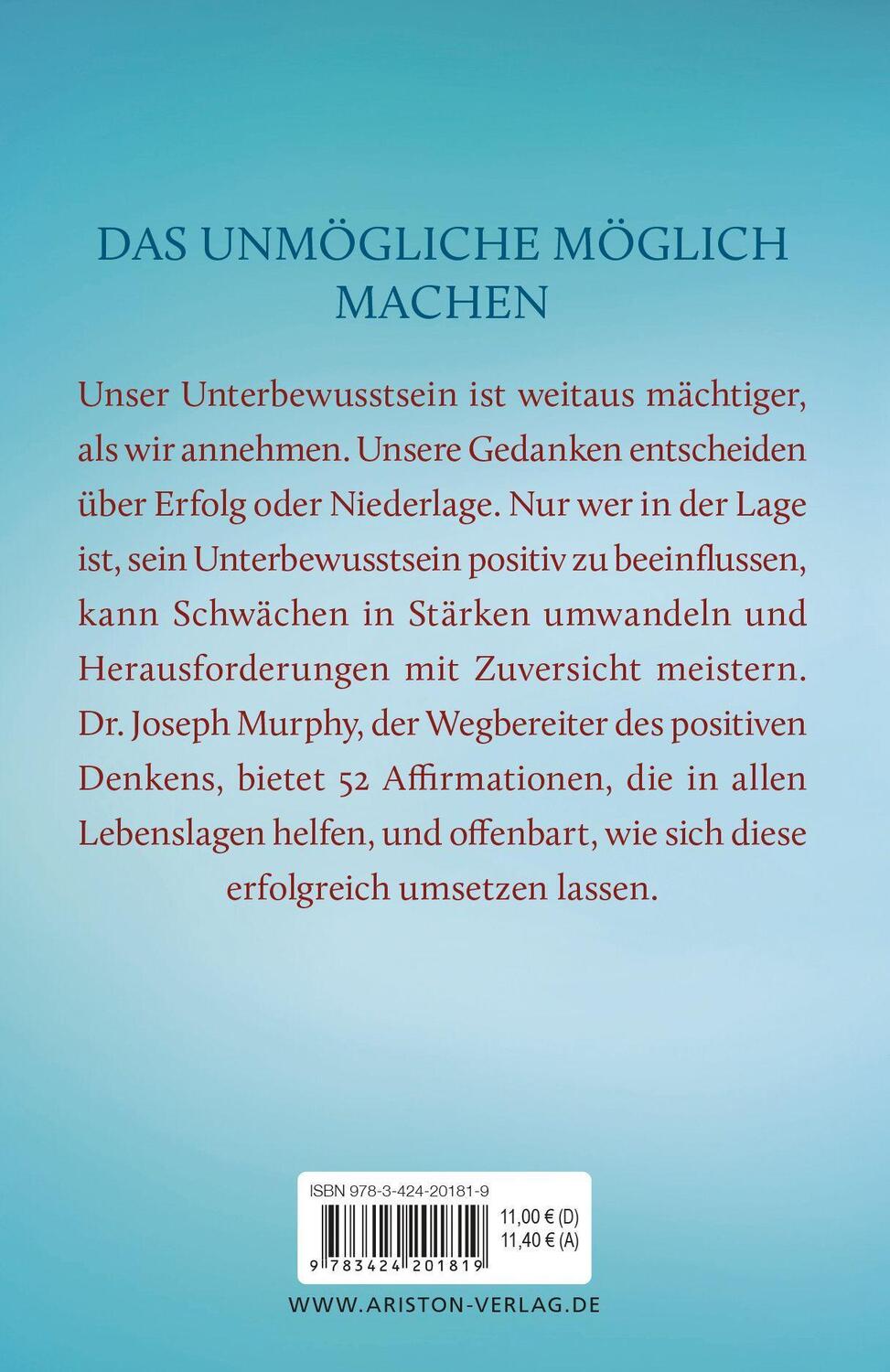 Bild: 9783424201819 | Entfesseln Sie die Macht Ihres Unterbewusstseins | Joseph Murphy