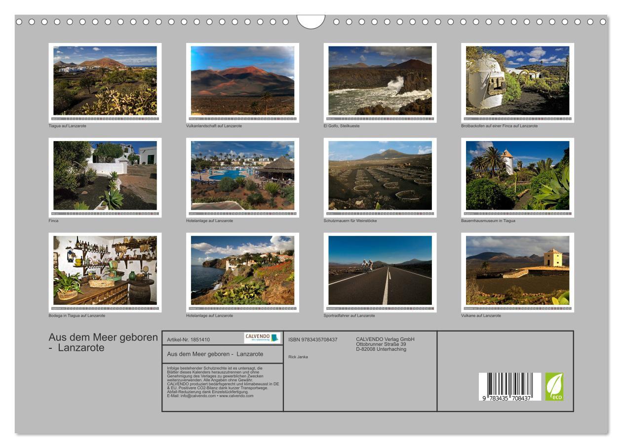 Bild: 9783435708437 | Aus dem Meer geboren - Lanzarote (Wandkalender 2025 DIN A3 quer),...