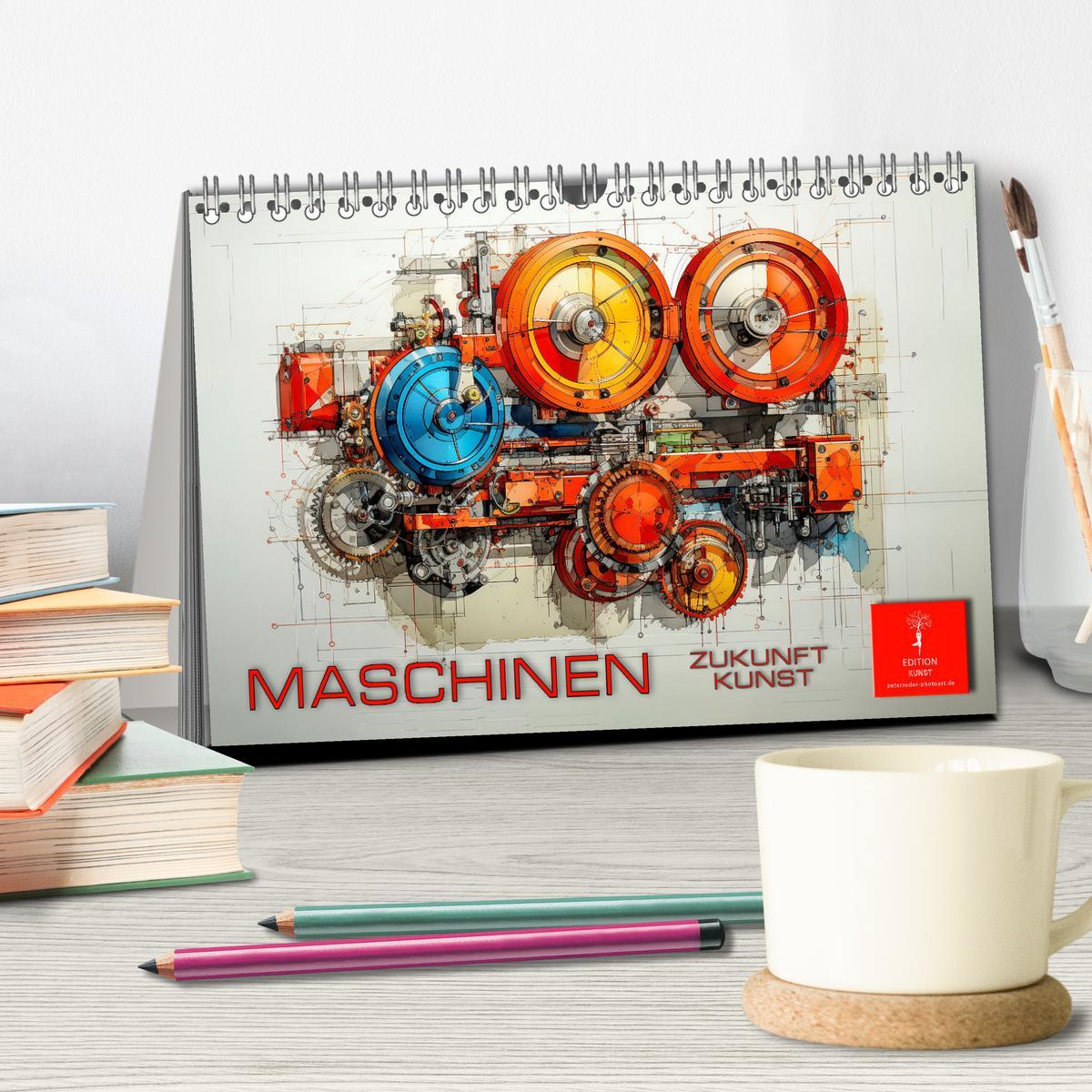 Bild: 9783383878213 | Maschinen Zukunft Kunst (Tischkalender 2025 DIN A5 quer), CALVENDO...