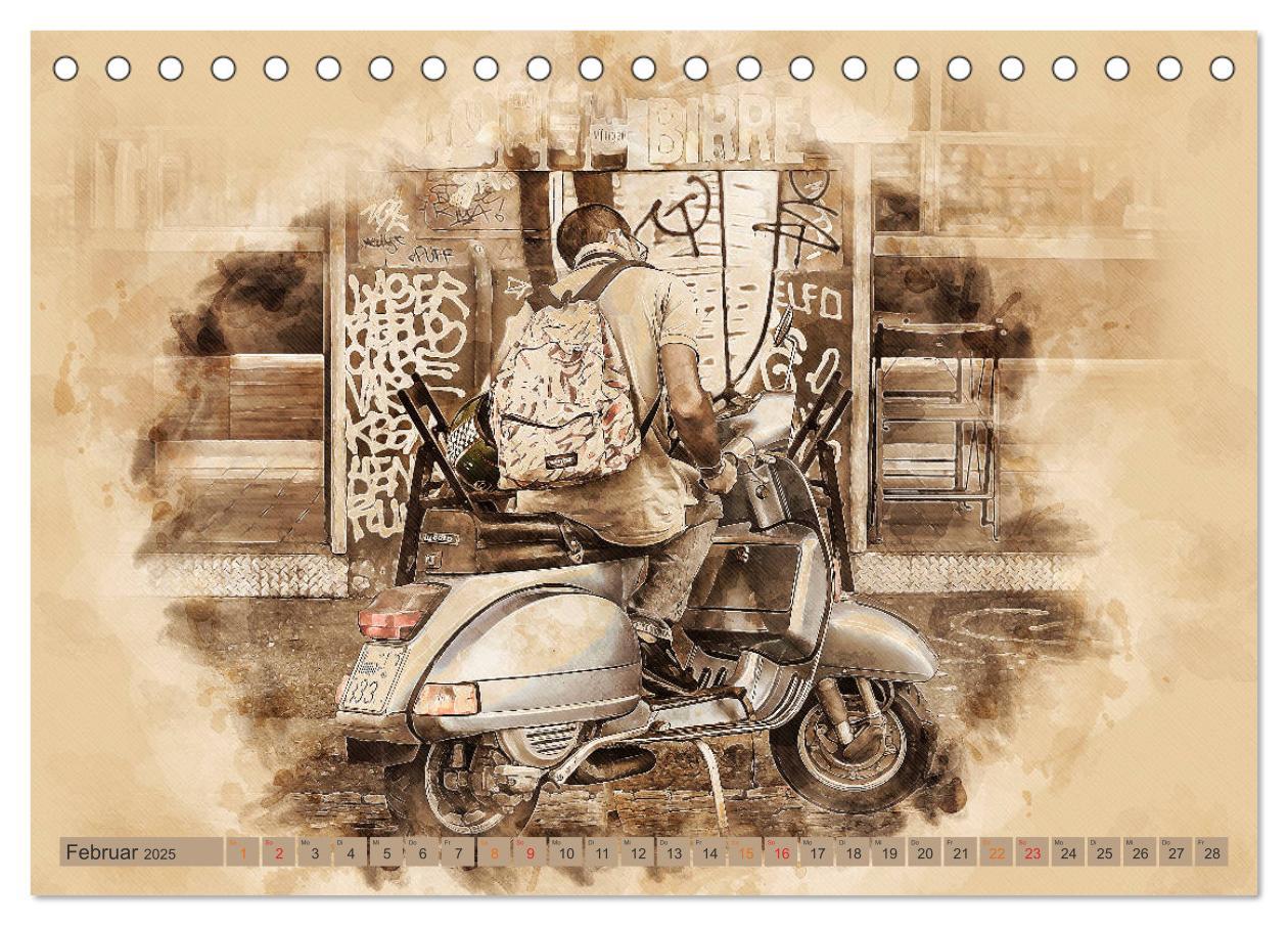 Bild: 9783435152605 | Mototrroller - Vesparade (Tischkalender 2025 DIN A5 quer), CALVENDO...