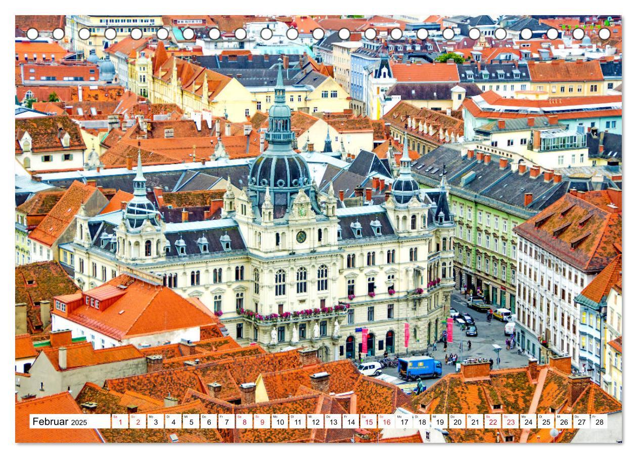 Bild: 9783435266968 | Graz - Ausblick auf die Dachlandschaft (Tischkalender 2025 DIN A5...