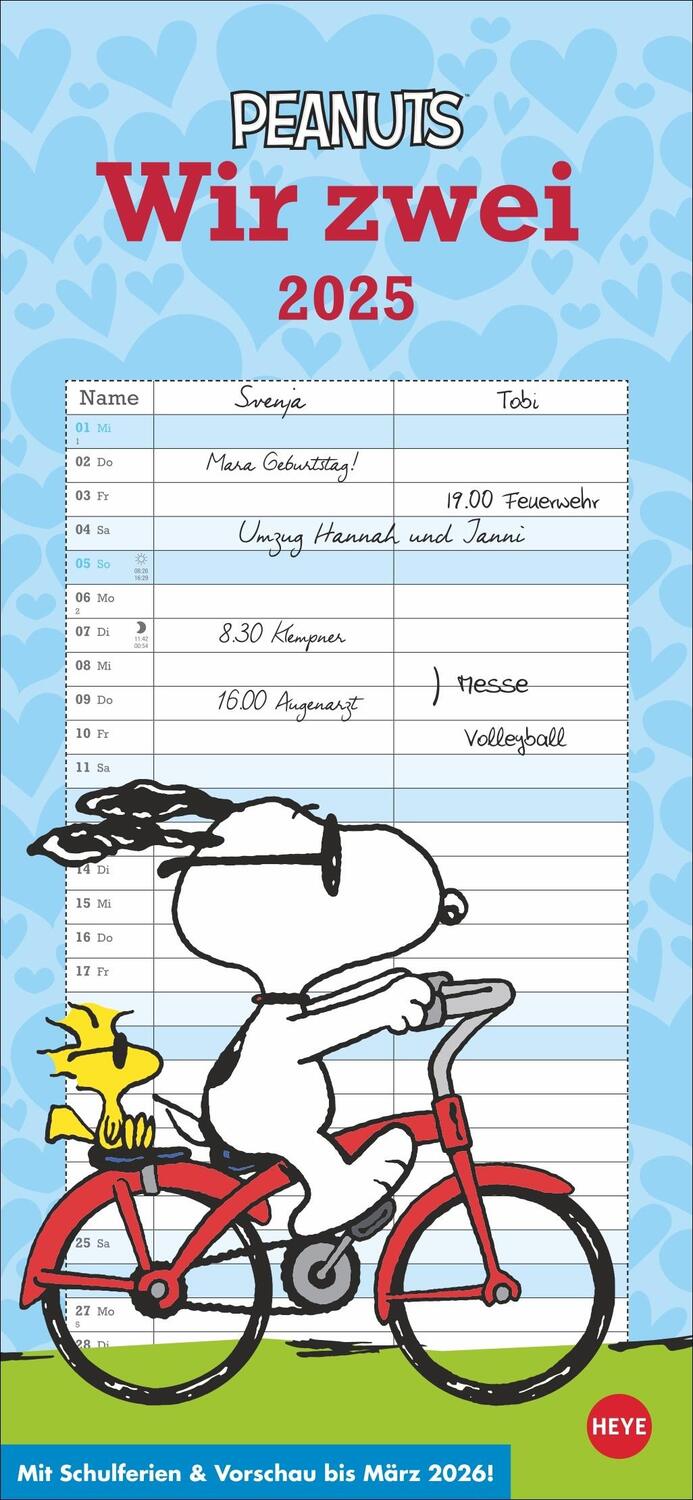 Cover: 9783756406081 | Peanuts Planer Wir zwei 2025 | Heye | Kalender | Spiralbindung | 14 S.