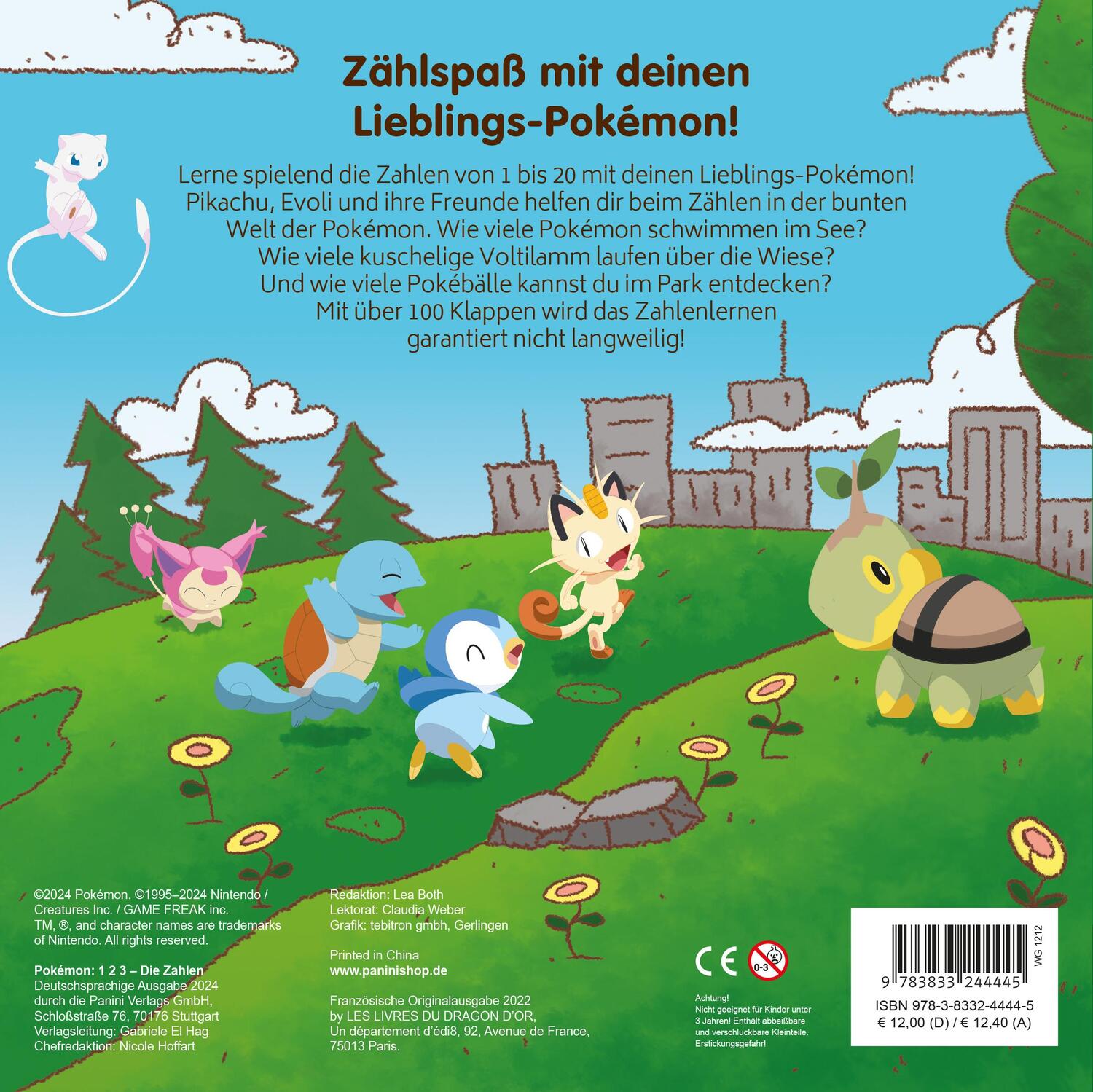 Rückseite: 9783833244445 | Pokémon Junior: 1 2 3 - Die Zahlen | Pokémon (u. a.) | Buch | 30 S.