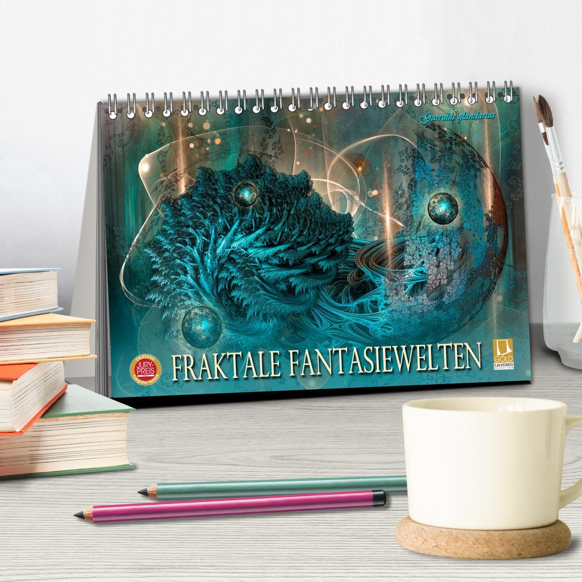 Bild: 9783383959851 | Fraktale Fantasiewelten (Tischkalender 2025 DIN A5 quer), CALVENDO...