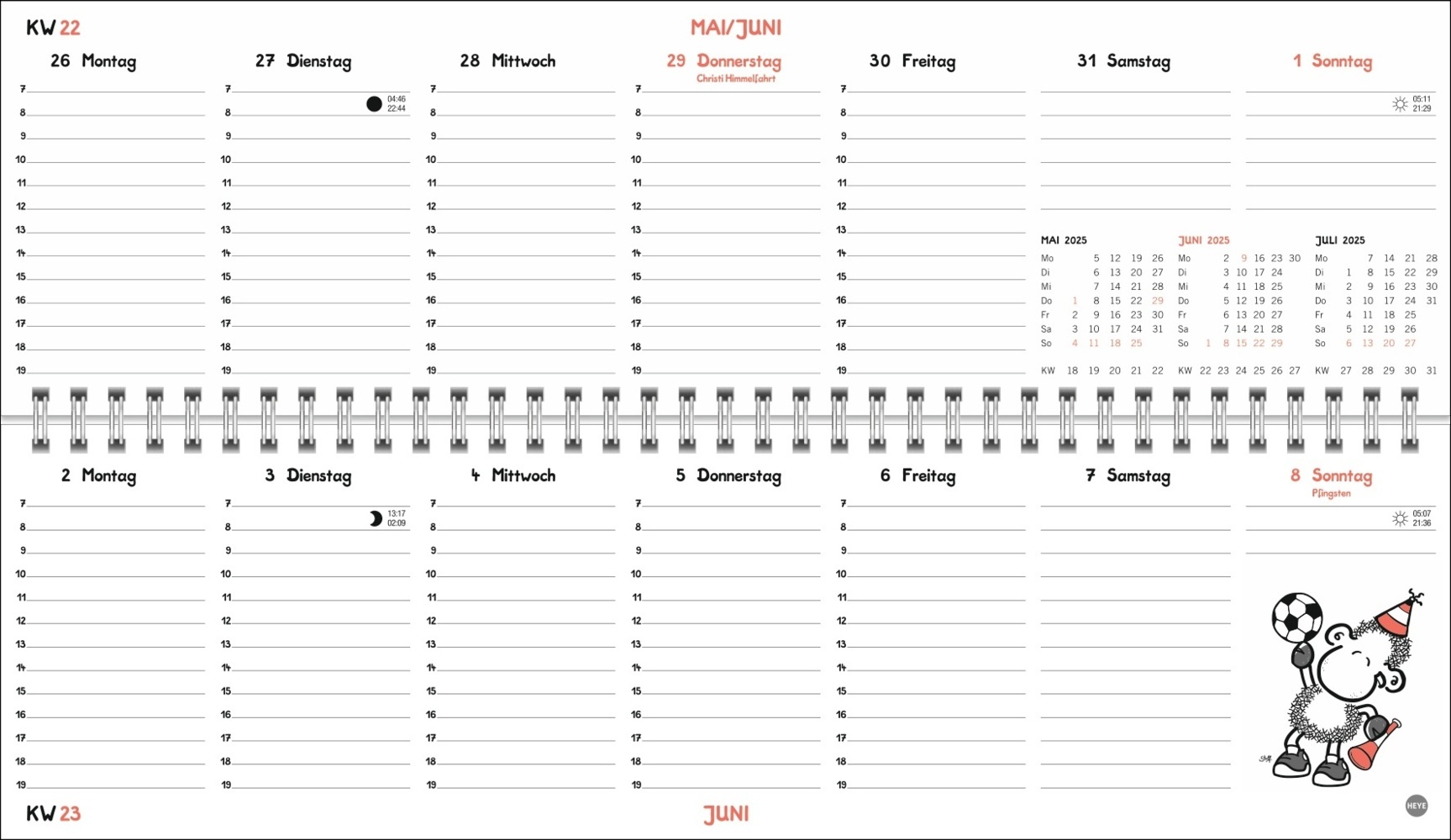 Bild: 9783756406531 | sheepworld Wochenquerplaner 2025 | Kalender | Spiralbindung | 64 S.