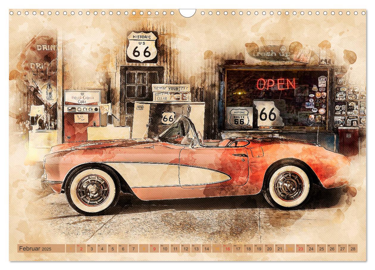 Bild: 9783435214921 | Route 66 - 2451 Meilen Nostalgie (Wandkalender 2025 DIN A3 quer),...