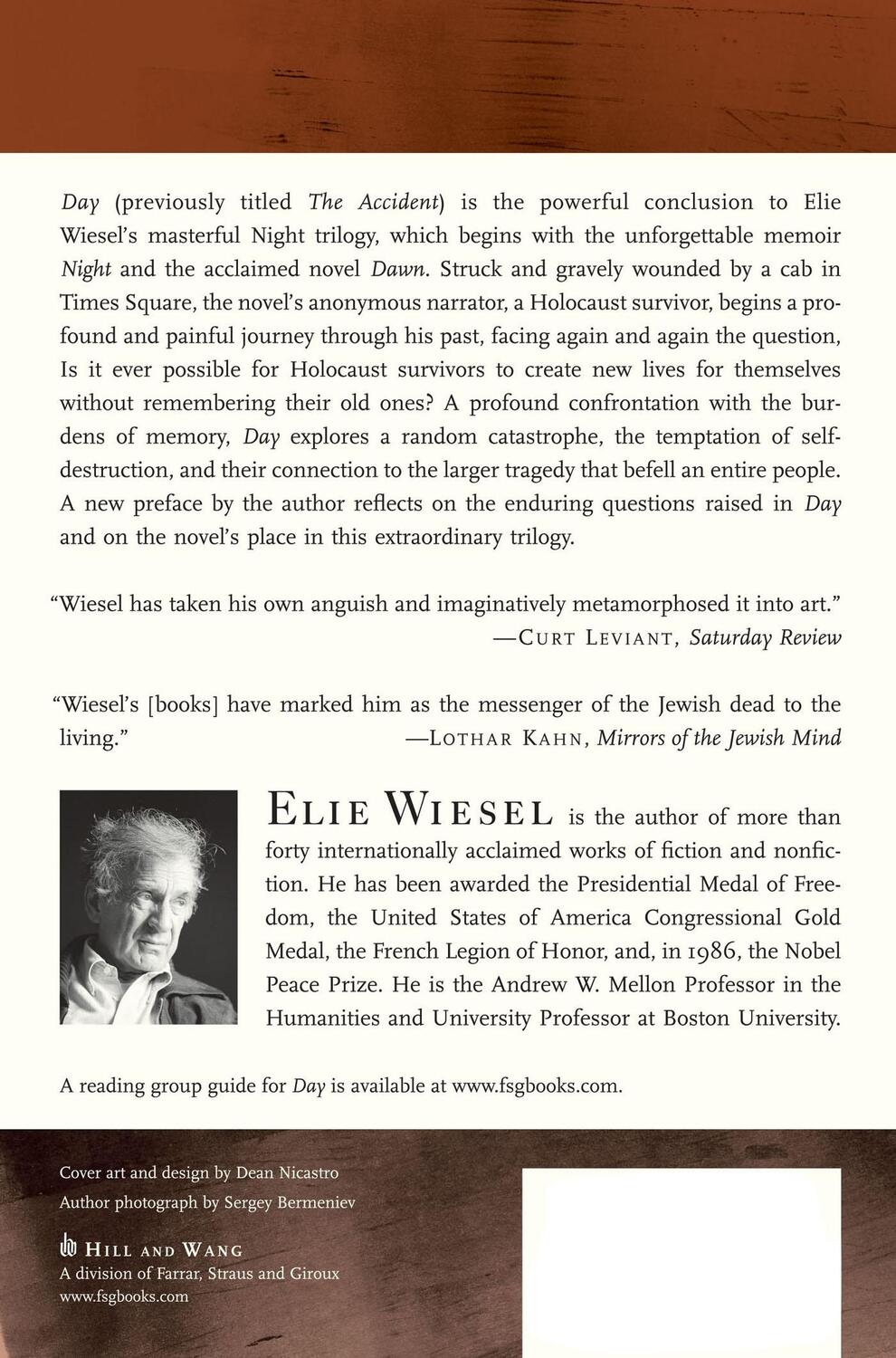 Rückseite: 9780809023097 | Day | Elie Wiesel | Taschenbuch | 109 S. | Englisch | 2006