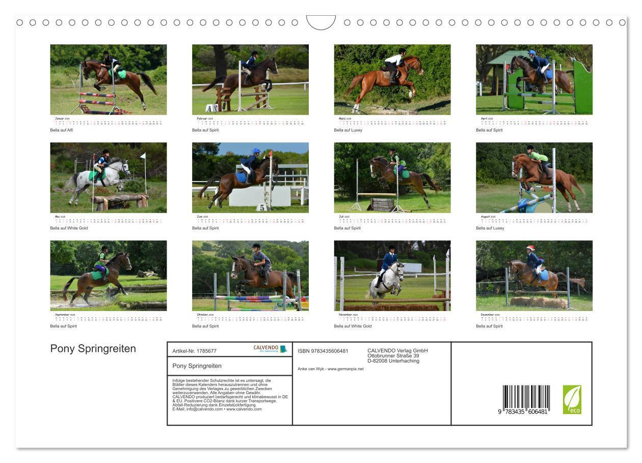 Bild: 9783435606481 | Pony Springreiten (Wandkalender 2025 DIN A3 quer), CALVENDO...