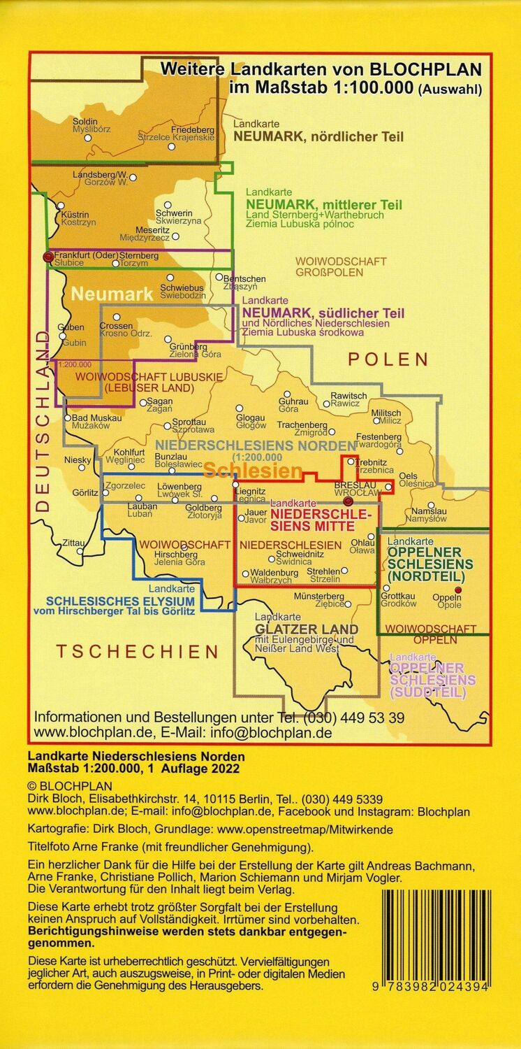 Bild: 9783982024394 | Landkarte Niederschlesiens Norden | Maßstab 1:200.000 | Dirk Bloch