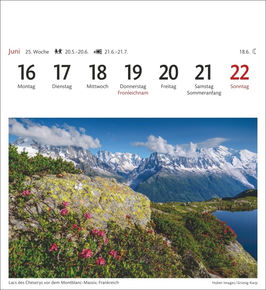 Bild: 9783840033339 | Alpen Sehnsuchtskalender 2025 - Wochenkalender mit 53 Postkarten