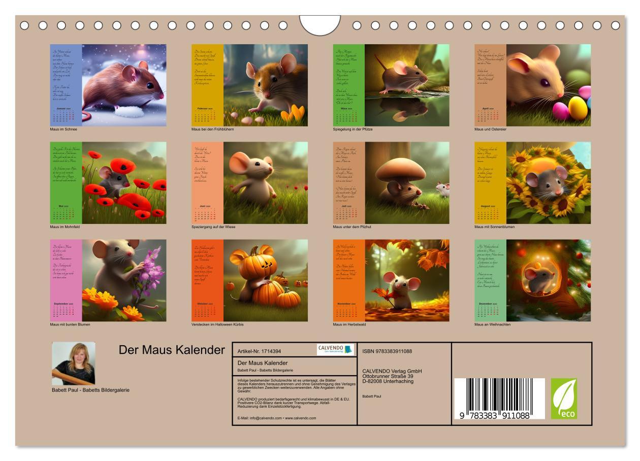 Bild: 9783383911088 | Der Maus Kalender (Wandkalender 2025 DIN A4 quer), CALVENDO...