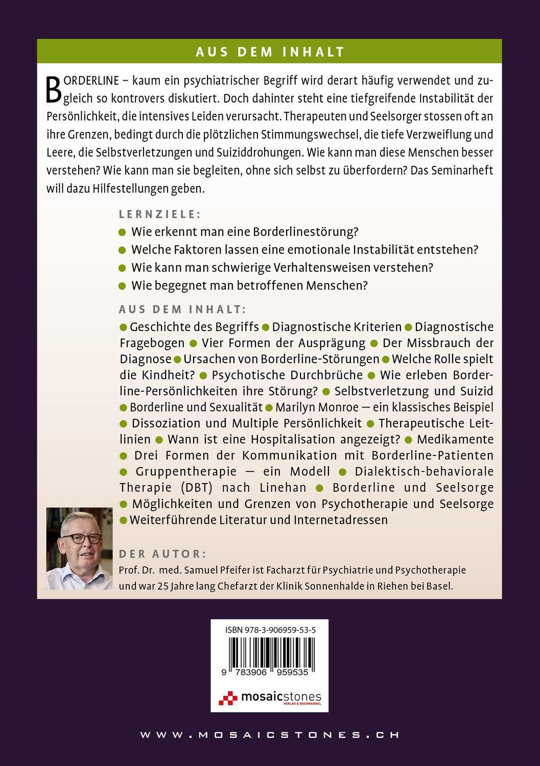 Bild: 9783906959535 | Borderline | Samuel Pfeifer | Taschenbuch | Deutsch | 2022