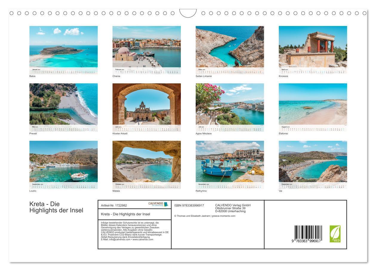 Bild: 9783383996917 | Kreta - Die Highlights der Insel (Wandkalender 2025 DIN A3 quer),...