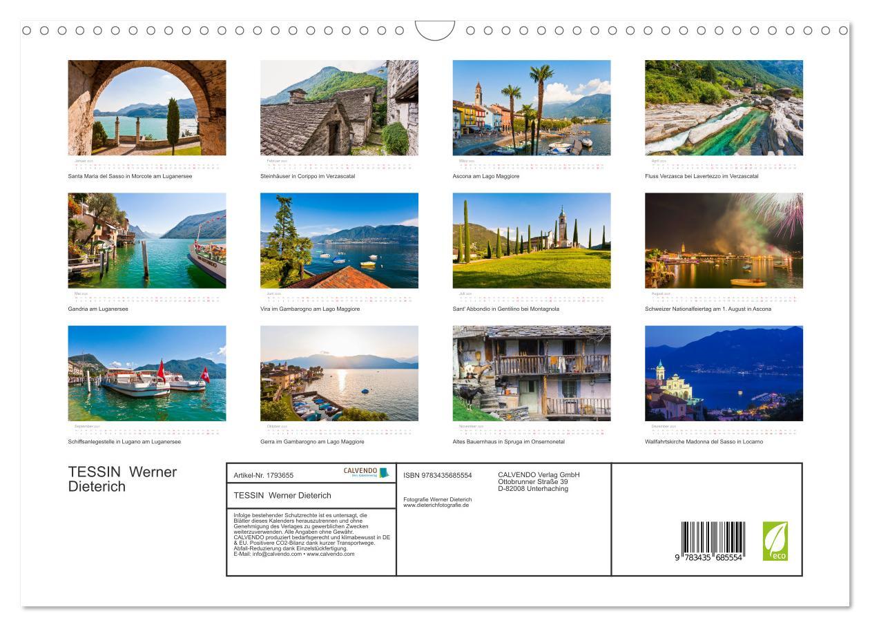 Bild: 9783435685554 | TESSIN Werner Dieterich (Wandkalender 2025 DIN A3 quer), CALVENDO...