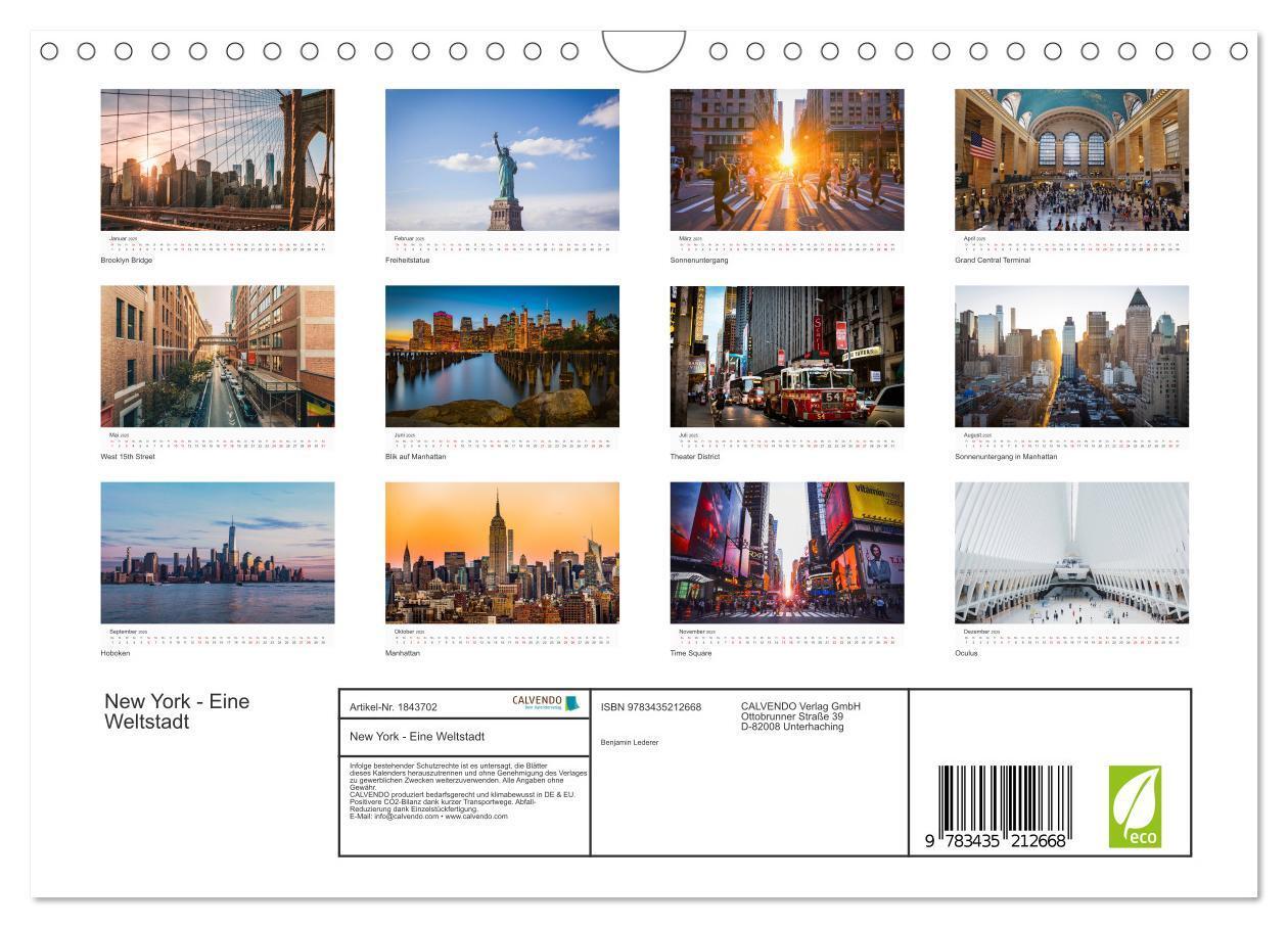 Bild: 9783435212668 | New York - Eine Weltstadt (Wandkalender 2025 DIN A4 quer), CALVENDO...