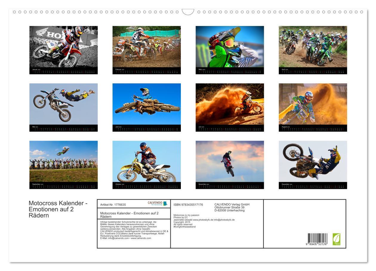 Bild: 9783435517176 | Motocross Kalender - Emotionen auf 2 Rädern (Wandkalender 2025 DIN...